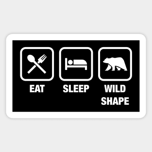 Eat Sleep Wild Shape Druid TRPG Tabletop RPG Gaming Addict Sticker